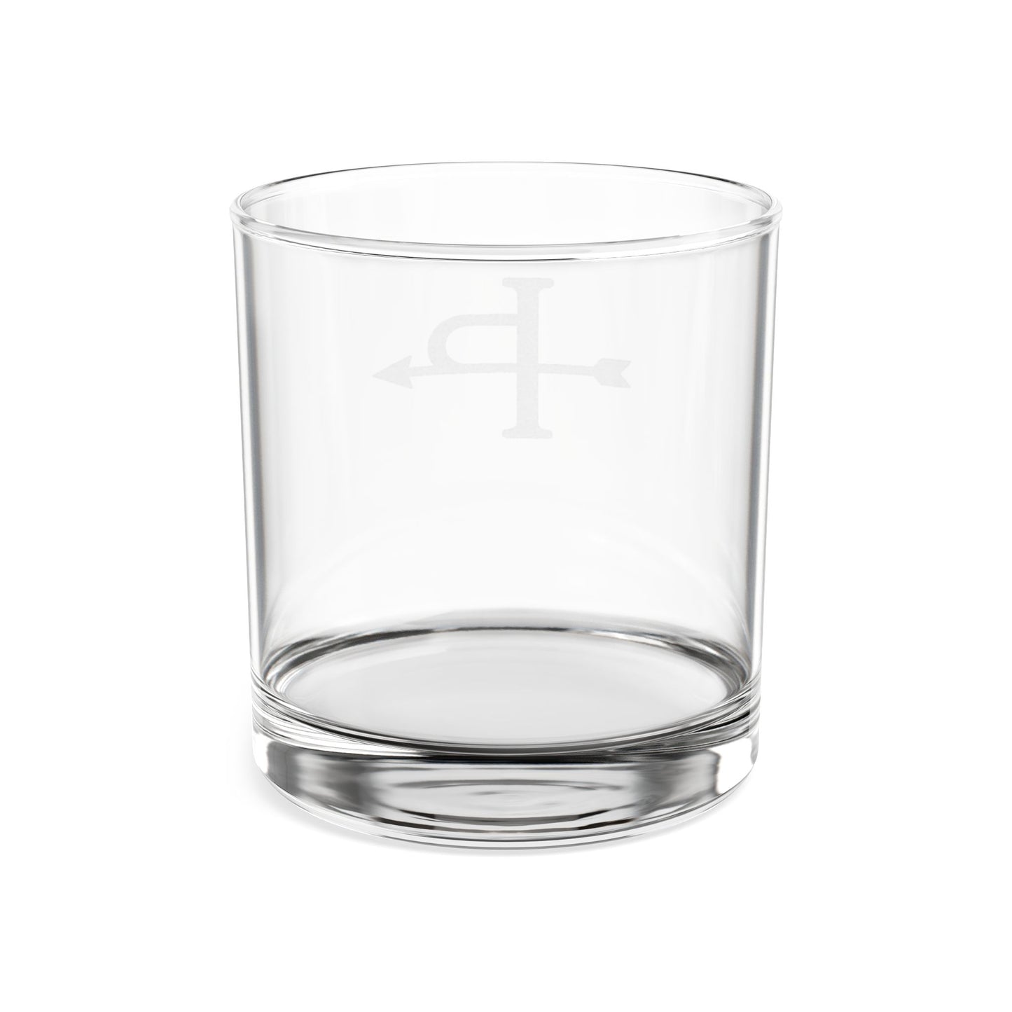 Engraved Arrow Monogram Whiskey Glass — 10.5 oz Clear Rocks Glass