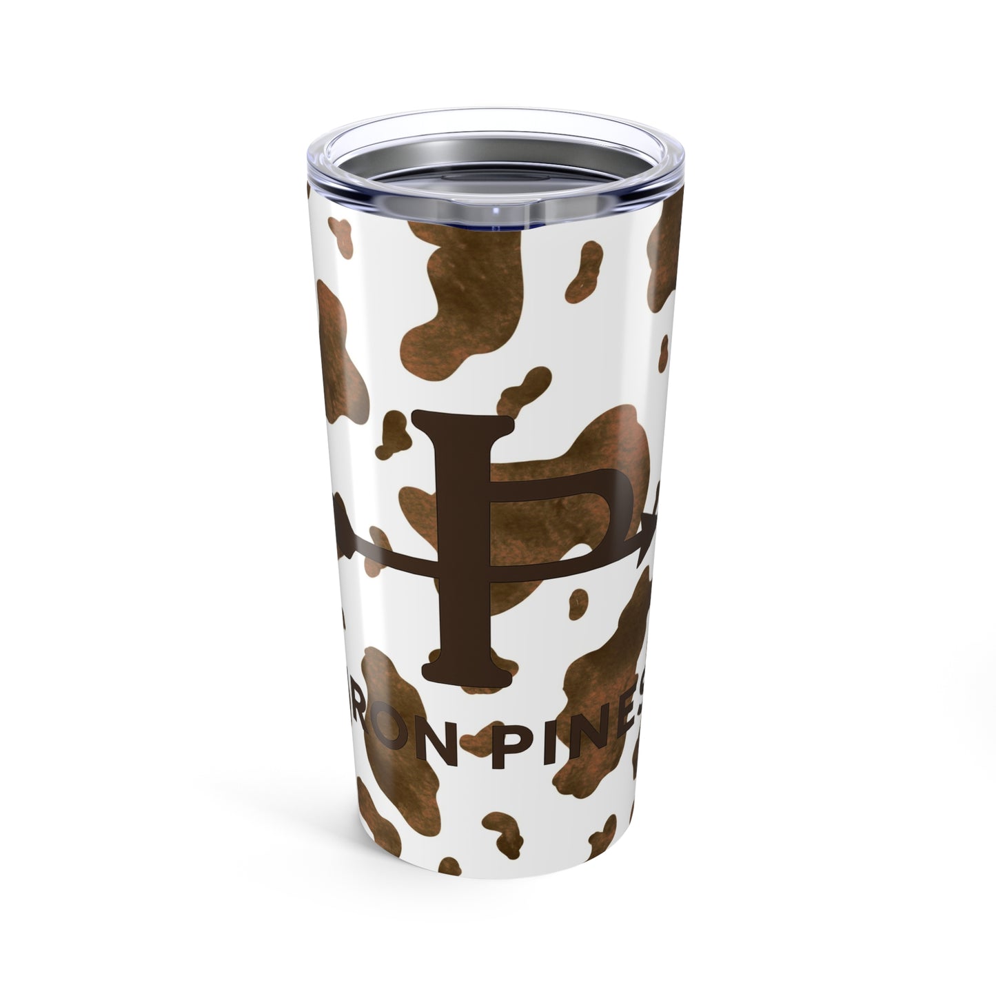 Iron Pines™ 20 oz Insulated Tumbler – Brown Cowhide Print